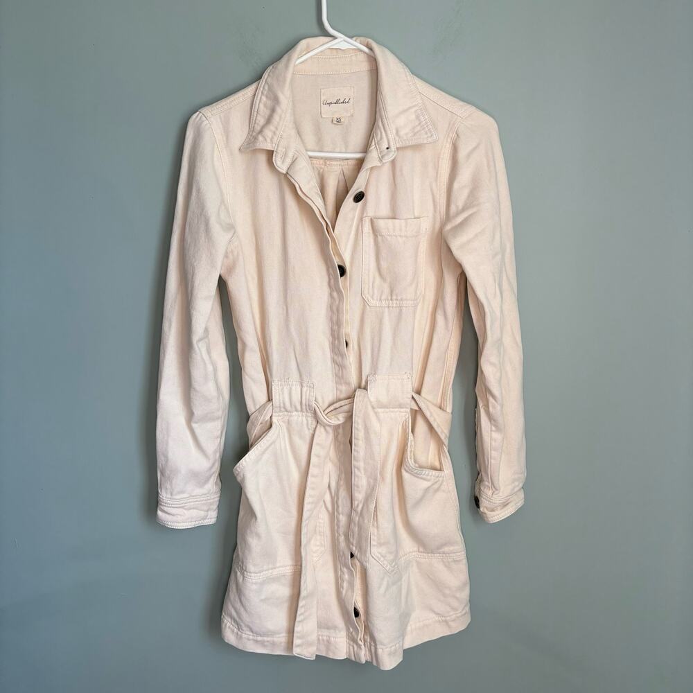 Unpublished Light Weight Tie Waist Cream Jacket